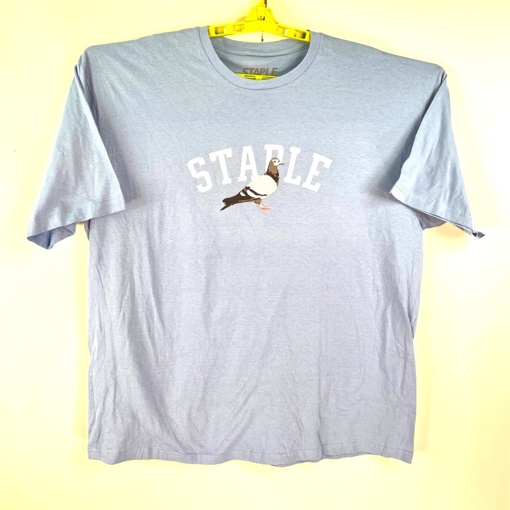 Staple Pigeon Art Shirt Adult Size XXL Blue Nature Bird Graphic Tee